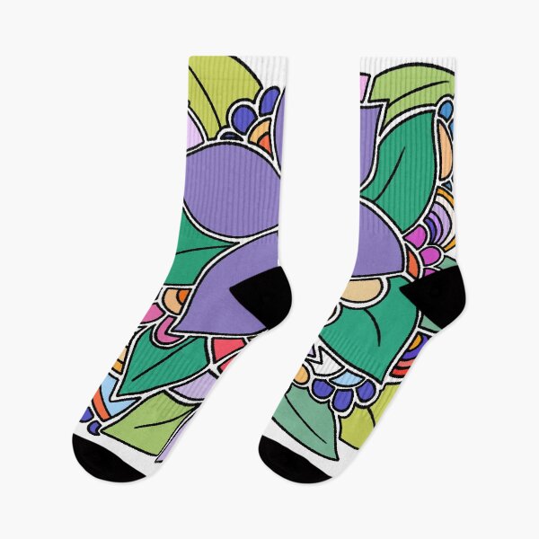 Item preview, Whimsical Purple Flower Garden - Abstract Hand Drawn Art designed and sold by ubborn.