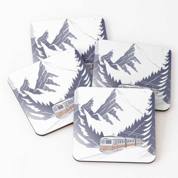 Item preview, cozy train ride through snowy mountains, cinematic atmosphere designed and sold by Senglaopattern.