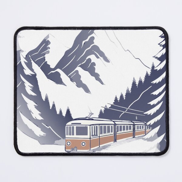 Item preview, cozy train ride through snowy mountains, cinematic atmosphere designed and sold by Senglaopattern.
