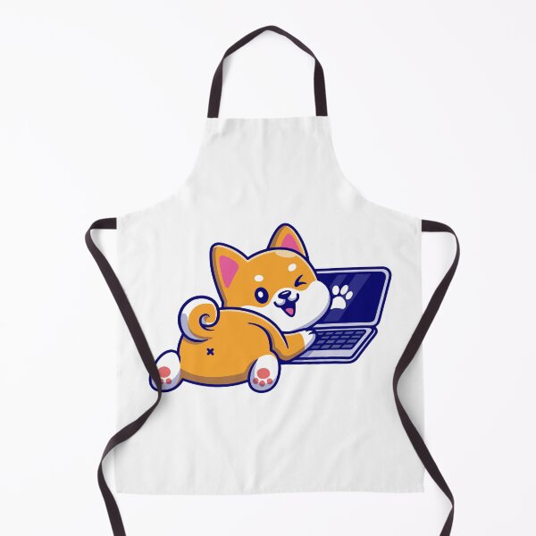 Item preview, Cute Shiba Inu Dog Working on Laptop Cartoon designed and sold by Hiromi tanaka.