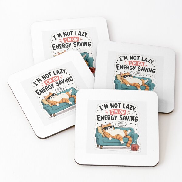 Item preview, I’m Not Lazy, I’m On Energy Saving – Funny Lazy Cat Sticker designed and sold by Neocharm.