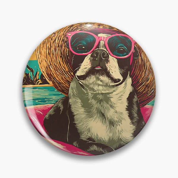 Item preview, Boston Terrier with Sunglasses Cute Dog Tropical Pool Party designed and sold by Littermin.