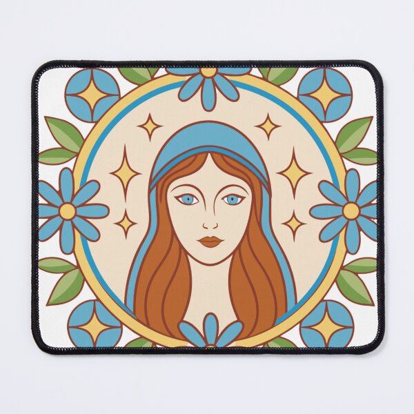 Item preview, feminine moon goddess surrounded by flowers and stars designed and sold by Senglaopattern.