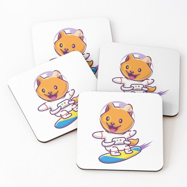 Item preview, Cute Astronaut Dog Riding Space Hoverboard Gaming designed and sold by Hiromi	 tanaka.