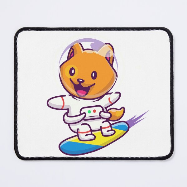 Item preview, Cute Astronaut Dog Riding Space Hoverboard Gaming designed and sold by Hiromi	 tanaka.