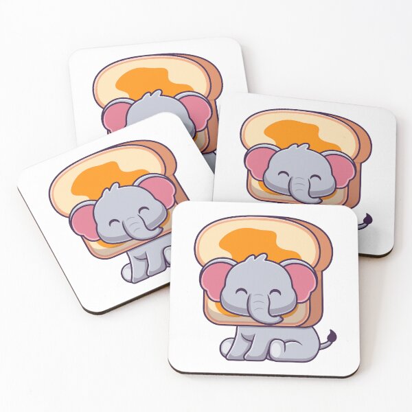 Item preview, Cute Baby Elephant Wearing Bread Slice Costume designed and sold by Hiromi	 tanaka.