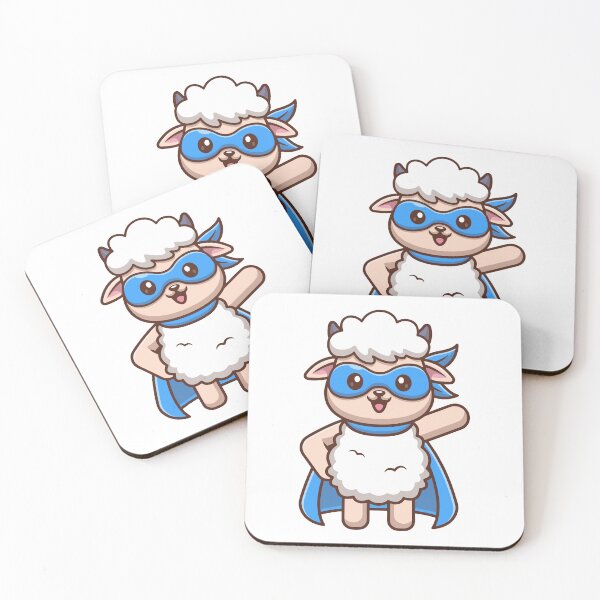 Item preview, Cute Superhero Sheep with Blue Mask and Cape designed and sold by Hiromi	 tanaka.