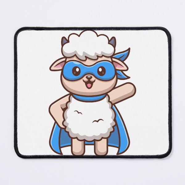 Item preview, Cute Superhero Sheep with Blue Mask and Cape designed and sold by Hiromi	 tanaka.