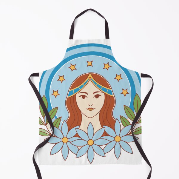 Item preview, feminine moon goddess surrounded by flowers and stars designed and sold by Senglaopattern.