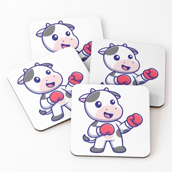 Item preview, Cute Boxing Cow Wearing Red Gloves Cartoon designed and sold by Hiromi	 tanaka.