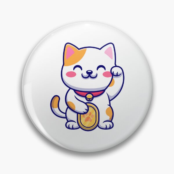 Item preview, Cute Lucky Cat Maneki Neko Fortune Token designed and sold by Hiromi	 tanaka.