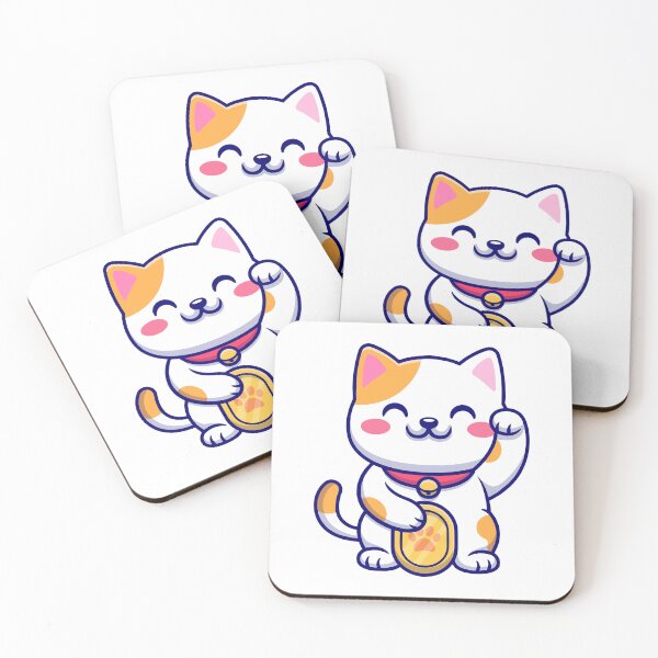 Item preview, Cute Lucky Cat Maneki Neko Fortune Token designed and sold by Hiromi	 tanaka.