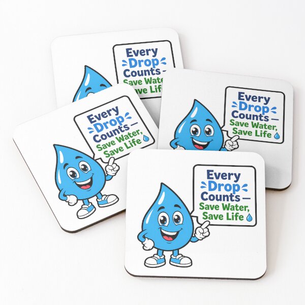 Item preview, Save Water Save Life Cute Water Drop Mascot designed and sold by Nuvoro Eco Awareness.