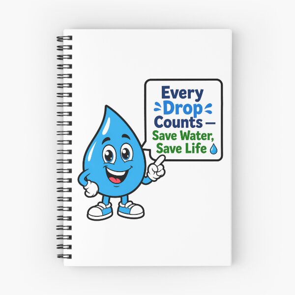 Item preview, Save Water Save Life Cute Water Drop Mascot designed and sold by Nuvoro Eco Awareness.