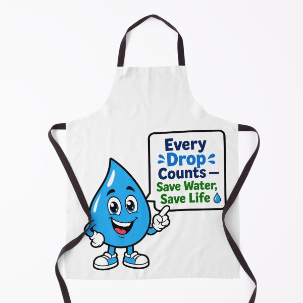 Item preview, Save Water Save Life Cute Water Drop Mascot designed and sold by Nuvoro Eco Awareness.