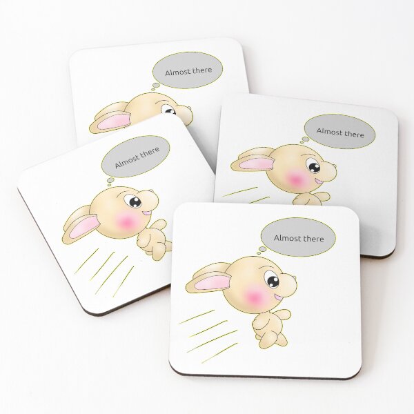 Item preview, Cute Motivational Kawaii Running Rabbit Almost There designed and sold by BalRaju-Doodles.