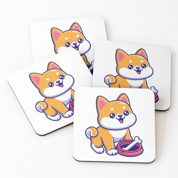 Item preview, Cute Shiba Inu Puppy with Food Bowl and Bone designed and sold by Hiromi	 tanaka.