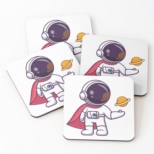 Item preview, Cute Astronaut Superhero Holding Saturn Planet designed and sold by Hiromi	 tanaka.