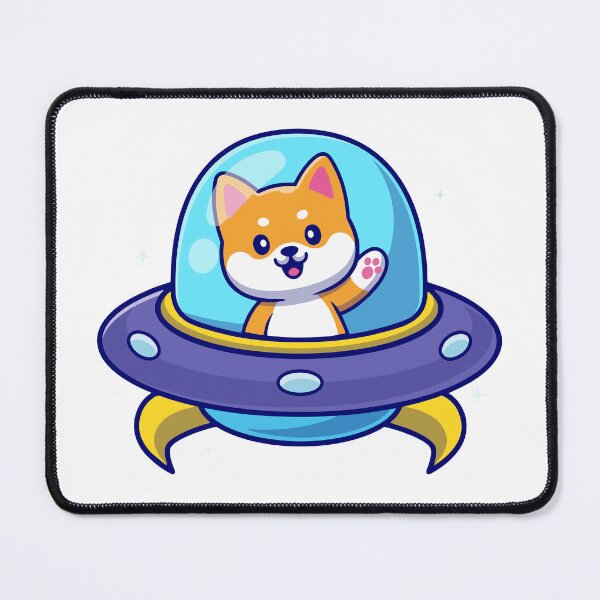 Item preview, Cute Shiba Inu Dog Riding Spaceship UFO designed and sold by Hiromi tanaka.