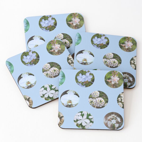 Item preview, White and Pale Blue Flowers designed and sold by OfPaperAndScissors.