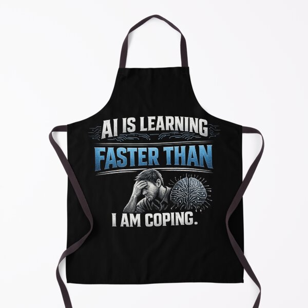 Item preview, AI Is Learning Faster Than I Am Coping | Digital Exhaustion Cyber Burnout Quote | Minimal Tech Anxiety Typography Design designed and sold by Ladys-Gents.