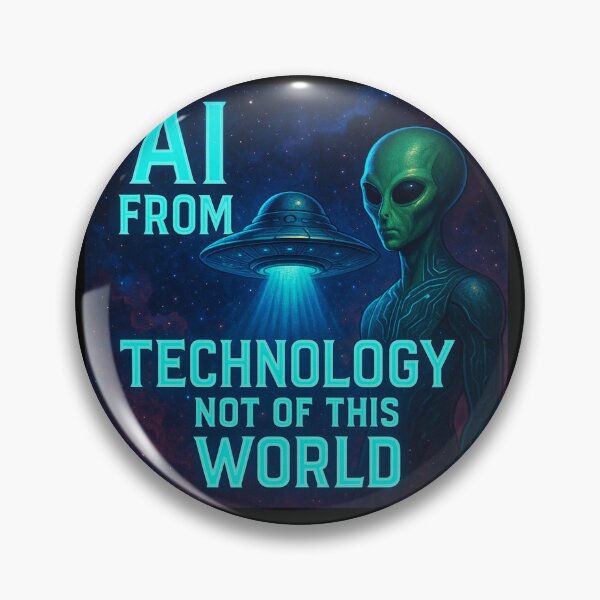 Item preview, Alien AI Technology — Extraterrestrial UFO Sci-Fi Artwork designed and sold by OrbitOfMind.