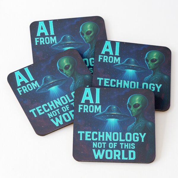 Item preview, Alien AI Technology — Extraterrestrial UFO Sci-Fi Artwork designed and sold by OrbitOfMind.