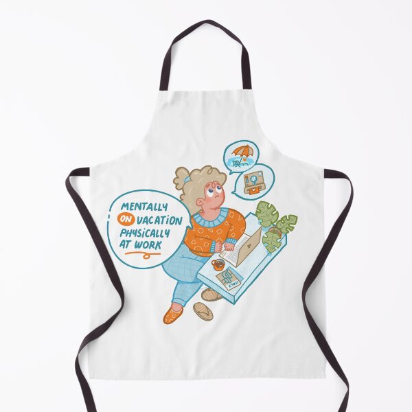 Item preview, Mentally On Vacation Physically At Work — Funny Relatable Work Humor Kawaii Illustration Gift designed and sold by Wakame Store.