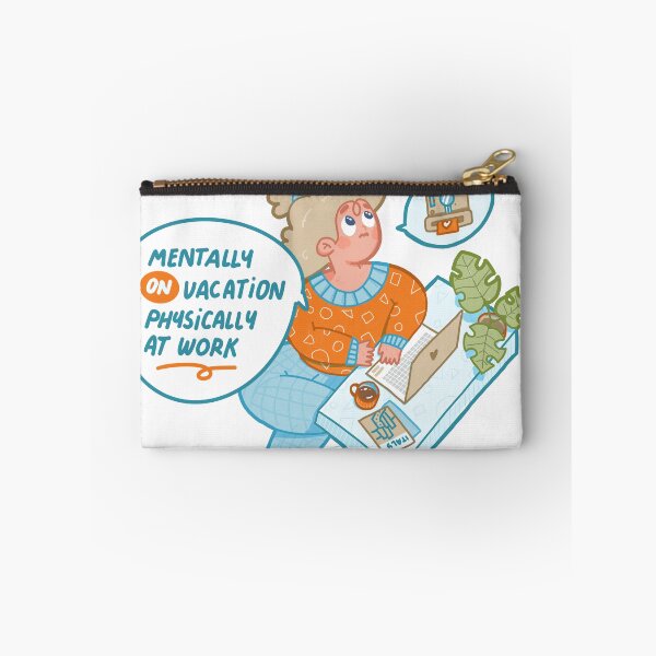 Item preview, Mentally On Vacation Physically At Work — Funny Relatable Work Humor Kawaii Illustration Gift designed and sold by Wakame Store.