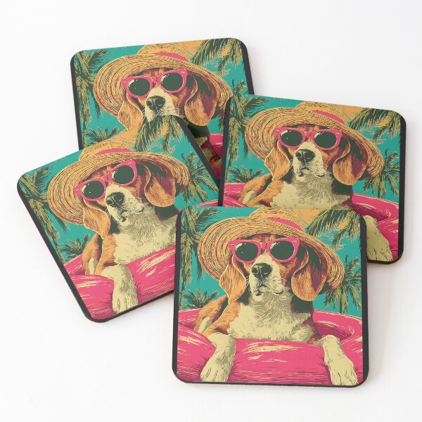 Item preview, Summer Beagle with Sunglasses Cute Dog Tropical Pool Party designed and sold by Littermin.