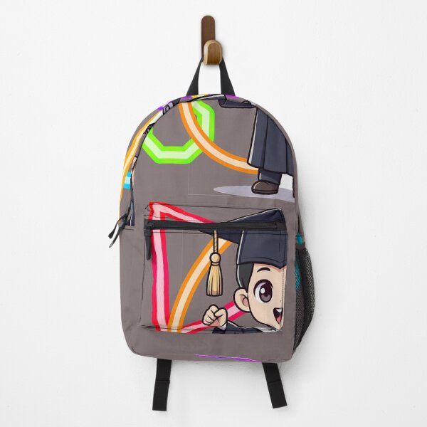 Item preview, Cartoon Graduation Boy Celebrating with Geometric Shapes designed and sold by MigWhimsy.