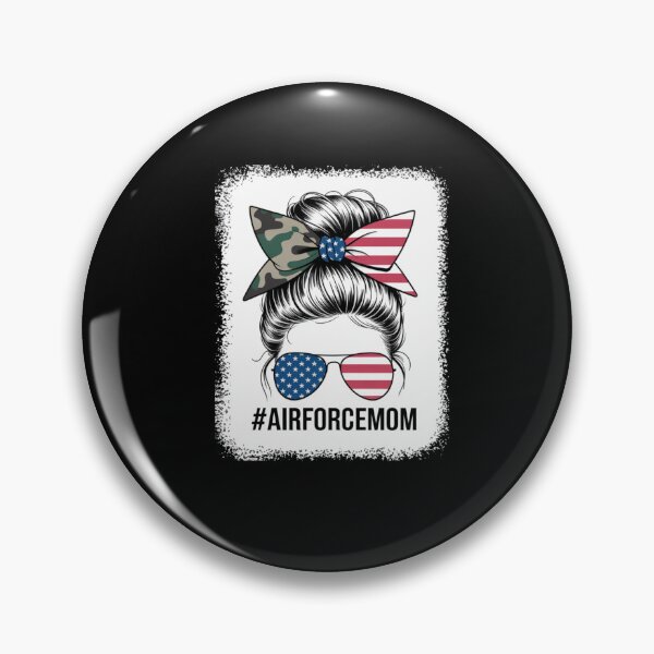 Item preview, All American Airforce Mom Messy Bun US Flag 4th of July designed and sold by TyraYoung.