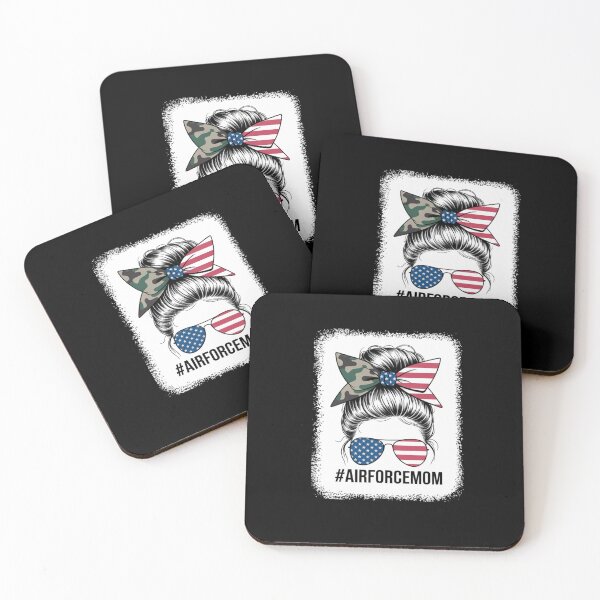 Item preview, All American Airforce Mom Messy Bun US Flag 4th of July designed and sold by TyraYoung.