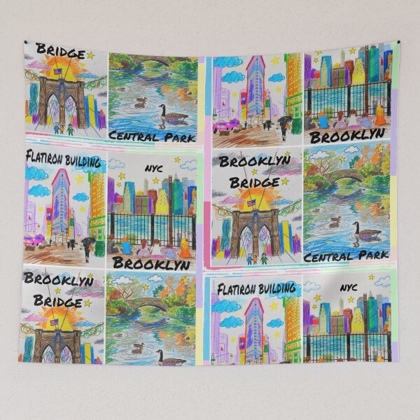 Item preview, NYC Collage Illustration  designed and sold by bewitchedcuties.
