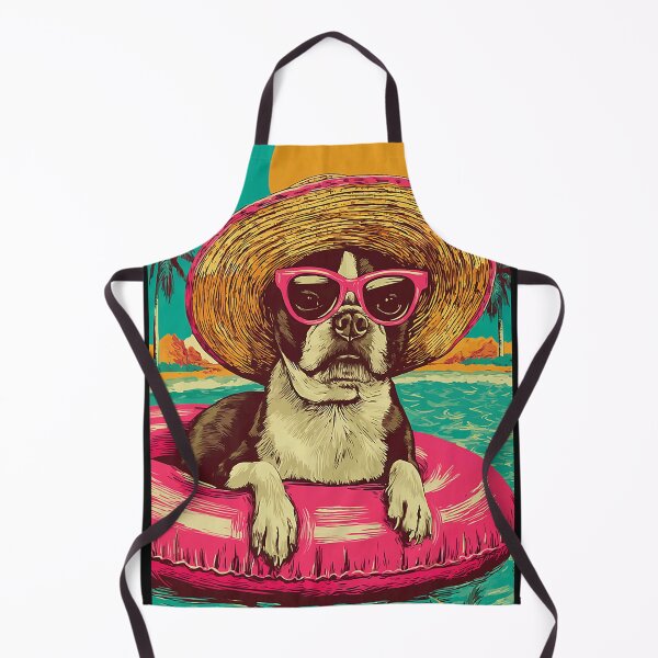 Item preview, Boston Terrier in Sunglasses Bostie Dog Tropical Pool Party designed and sold by Littermin.