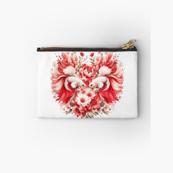 Item preview, Pink Betta Fish Couple Watercolor, Heart Shape Floral Siamese Fighting Fish Art designed and sold by Panom Suavichien.