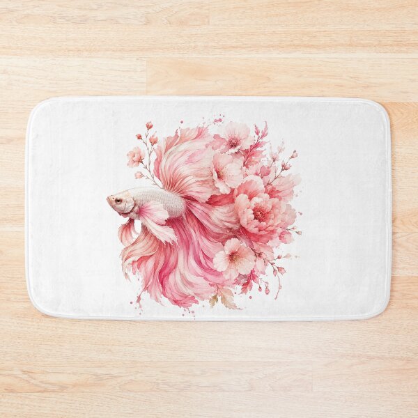 Item preview, Pink Betta Fish Watercolor, Floral Cherry Blossom Siamese Fighting Fish Art designed and sold by Panom Suavichien.