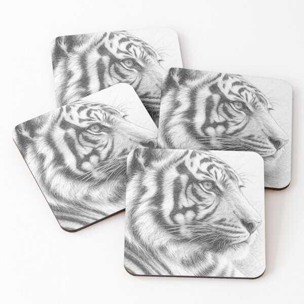 Item preview, Sumatran Tiger Pencil Sketch Portrait | Black and White Wildlife Art | Realistic Digital Tiger Drawing designed and sold by Leon Woods Pencil Art.