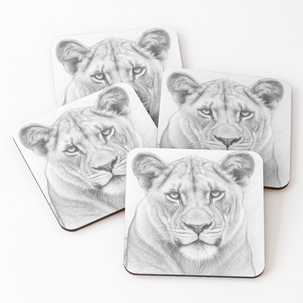 Item preview, Lioness Pencil Sketch Portrait | Black and White Wildlife Art | Realistic Digital Lion Drawing designed and sold by Leon Woods Pencil Art.