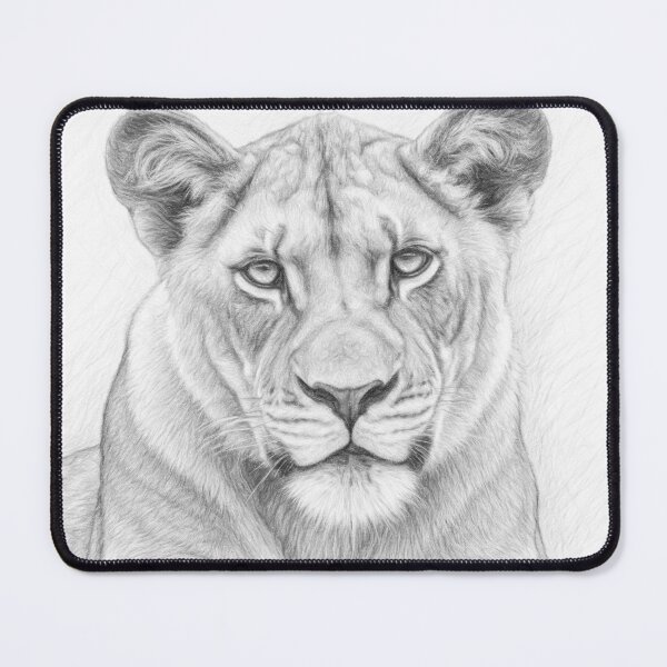 Item preview, Lioness Pencil Sketch Portrait | Black and White Wildlife Art | Realistic Digital Lion Drawing designed and sold by Leon Woods Pencil Art.