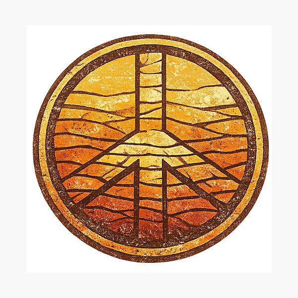 Item preview, Peace Symbol red rock designed and sold by Mojoscloset.