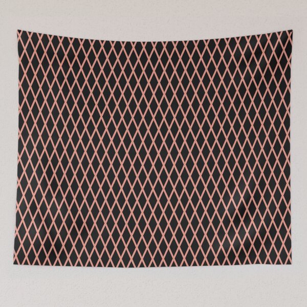 Item preview, Black And Coral Lattice Pattern designed and sold by pattern-archive.