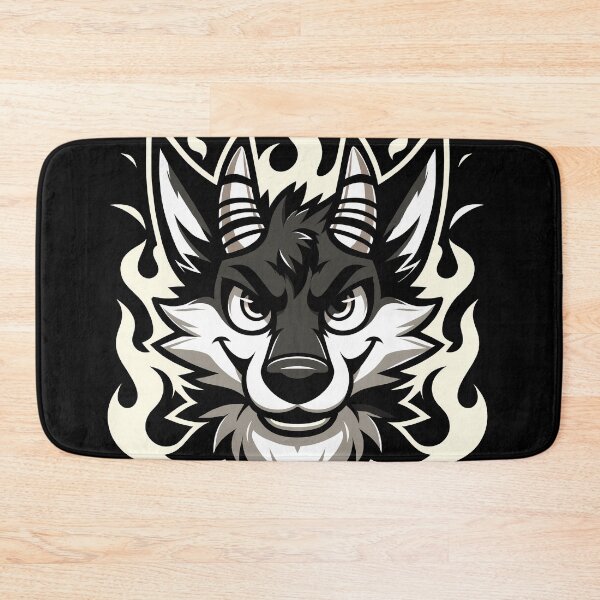 Item preview, Black and White Demonic Furry Anthro Wolf designed and sold by BlueBullBazaar.