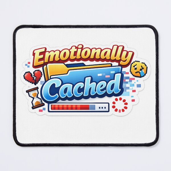 Item preview, Emotionally Cached Tech Humor Sticker designed and sold by BrightMindPrint.