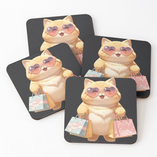 Item preview, Cute Ginger Shopping Cat Kawaii   designed and sold by Luna's World - Moody Vibes Studio.