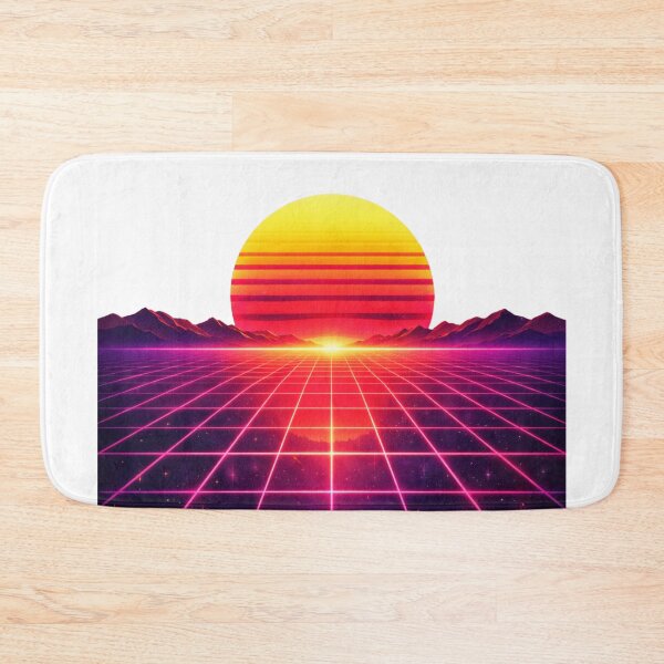Item preview, Retro 80s Sunset Grid Aesthetic – Vaporwave Synthwave Horizon designed and sold by Joyfulfabric.