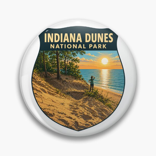 Item preview, Indiana Dunes National Park Retro Lakeshore designed and sold by Gideon Emmerich.