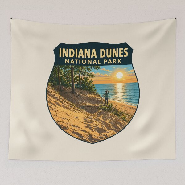 Item preview, Indiana Dunes National Park Retro Lakeshore designed and sold by Gideon Emmerich.