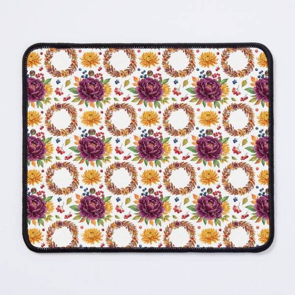 Item preview, Watercolor Autumn Floral Wreath - Cozy Dark Purple Peony Pattern designed and sold by FlatInkStudio.