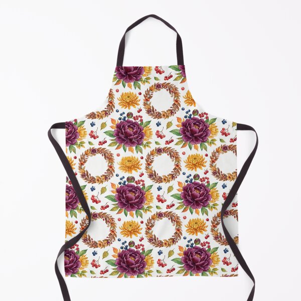 Item preview, Watercolor Autumn Floral Wreath - Cozy Dark Purple Peony Pattern designed and sold by FlatInkStudio.